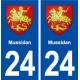 24 Mussidan blason ville autocollant plaque immatriculation département