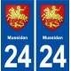 24 Musselburgh escudo de armas de la placa etiqueta de la etiqueta engomada del departamento de