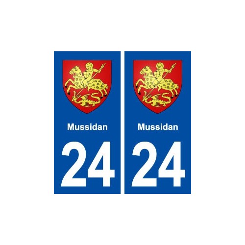 24 Mussidan blason ville autocollant plaque immatriculation département