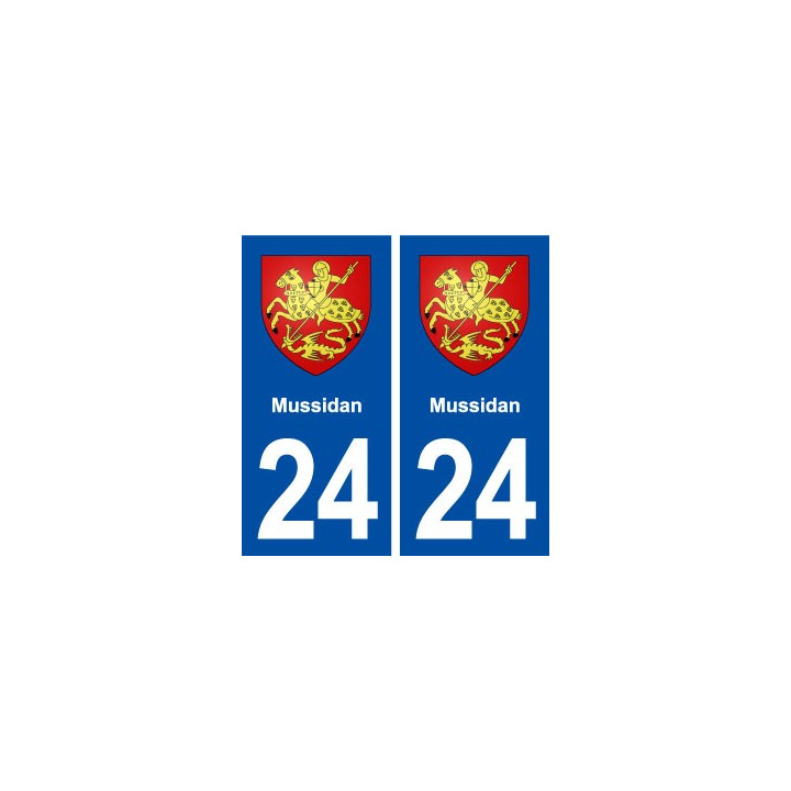24 Mussidan blason ville autocollant plaque immatriculation département