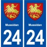 24 Mussidan blason autocollant plaque stickers département