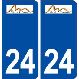 24 Mussidan logo ville autocollant plaque immatriculation département