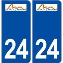 24 Mussidan logo ville autocollant plaque immatriculation département