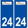 24 Mussidan logo ville autocollant plaque immatriculation département