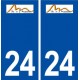 24 Mussidan logo ville autocollant plaque immatriculation département