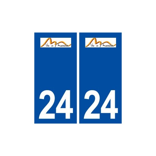 24 Mussidan logo ville autocollant plaque immatriculation département