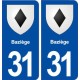 31 Baziège blason ville autocollant plaque immatriculation département