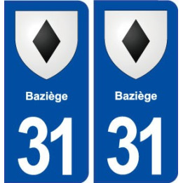 31 Baziège blason ville autocollant plaque immatriculation département