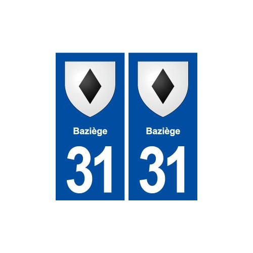 31 Baziège blason ville autocollant plaque immatriculation département