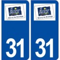 31 Baziège logo ville autocollant plaque immatriculation département