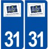 31 Baziège logo ville autocollant plaque immatriculation département
