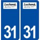 31 Bagnères de Luchon logo ville autocollant plaque immatriculation département