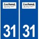 31 Bagnères de Luchon logo ville autocollant plaque immatriculation département