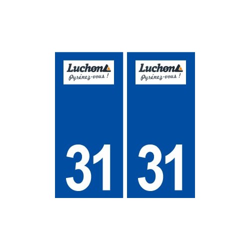 31 Bagnères de Luchon logo ville autocollant plaque immatriculation département