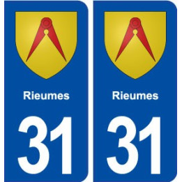 31 Rieumes blason ville autocollant plaque immatriculation département