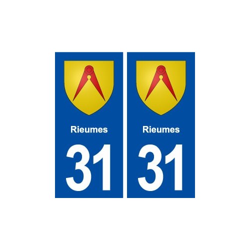 31 Rieumes blason ville autocollant plaque immatriculation département