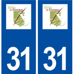 31 Rieumes logo ville autocollant plaque immatriculation département