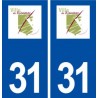 31 Rieumes logo ville autocollant plaque immatriculation département