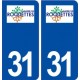 31 Roquettes logo ville autocollant plaque immatriculation département