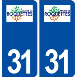 31 Roquettes logo ville autocollant plaque immatriculation département