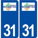 31 Roquettes logo ville autocollant plaque immatriculation département