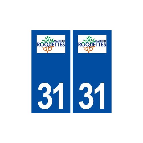 31 Roquettes logo ville autocollant plaque immatriculation département
