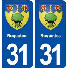 31 Roquettes blason ville autocollant plaque immatriculation départementogo ville autocollant plaque stickers