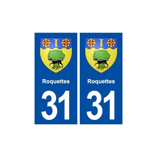 31 Roquettes blason ville autocollant plaque immatriculation départementogo ville autocollant plaque stickers