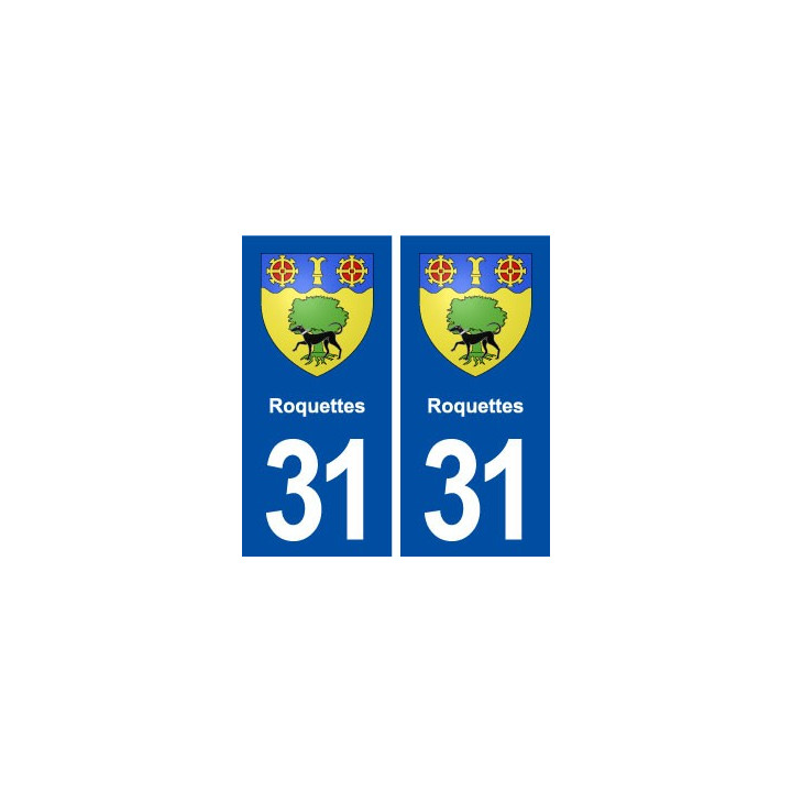 31 Roquettes blason ville autocollant plaque immatriculation départementogo ville autocollant plaque stickers