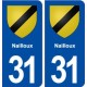 31 Nailloux blason ville autocollant plaque immatriculation département