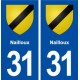 31 Nailloux blason ville autocollant plaque immatriculation département