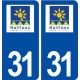 31 Nailloux logo ville autocollant plaque immatriculation département blason ville autocollant plaque stickers
