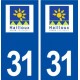 31 Nailloux logo ville autocollant plaque immatriculation département blason ville autocollant plaque stickers