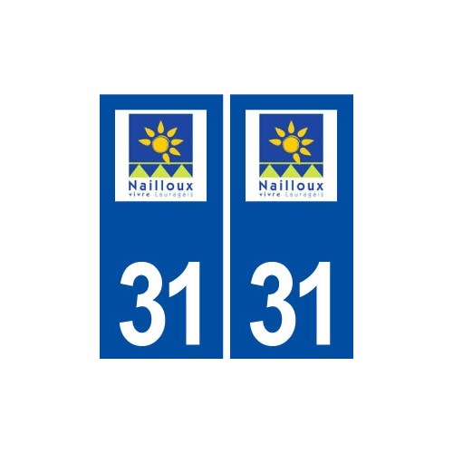 31 Nailloux logo ville autocollant plaque immatriculation département blason ville autocollant plaque stickers
