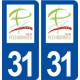 31 Pechbonnieu logo ville autocollant plaque immatriculation département