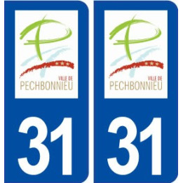 31 Pechbonnieu logo ville autocollant plaque immatriculation département