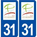 31 Pechbonnieu logo ville autocollant plaque immatriculation département