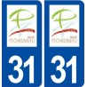 31 Pechbonnieu logo ville autocollant plaque immatriculation département