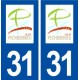 31 Pechbonnieu logo ville autocollant plaque immatriculation département