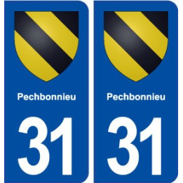 31 Pechbonnieu blason ville autocollant plaque immatriculation département