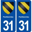 31 Pechbonnieu blason ville autocollant plaque immatriculation département