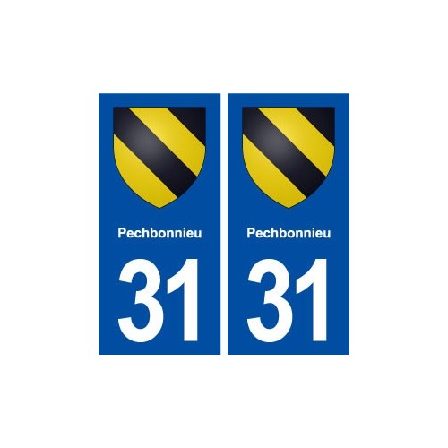 31 Pechbonnieu blason ville autocollant plaque immatriculation département