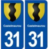 31 Castelmaurou blason ville autocollant plaque immatriculation département