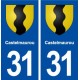 31 Castelmaurou blason ville autocollant plaque immatriculation département