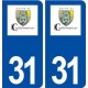31 Castelmaurou logo ville autocollant plaque immatriculation départementrou blason ville autocollant plaque stickers