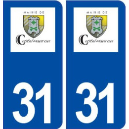 31 Castelmaurou logo ville autocollant plaque immatriculation départementrou blason ville autocollant plaque stickers