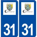 31 Castelmaurou logo ville autocollant plaque immatriculation départementrou blason ville autocollant plaque stickers