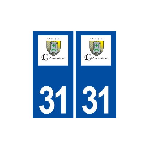 31 Castelmaurou logo ville autocollant plaque immatriculation départementrou blason ville autocollant plaque stickers