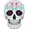 Tête mort skull couleur autocollant sticker adhesif