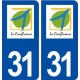 31 Pinsaguel logo ville autocollant plaque immatriculation département